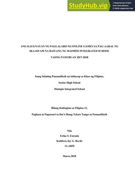 pananaliksik tungkol sa online games|(PDF) ANG KAUGNAYAN NG PAGLALARO NG ONLINE .